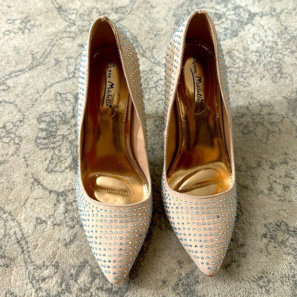 Anne Michelle Pink Rhinestone Stilettos - Picture 3 of 11